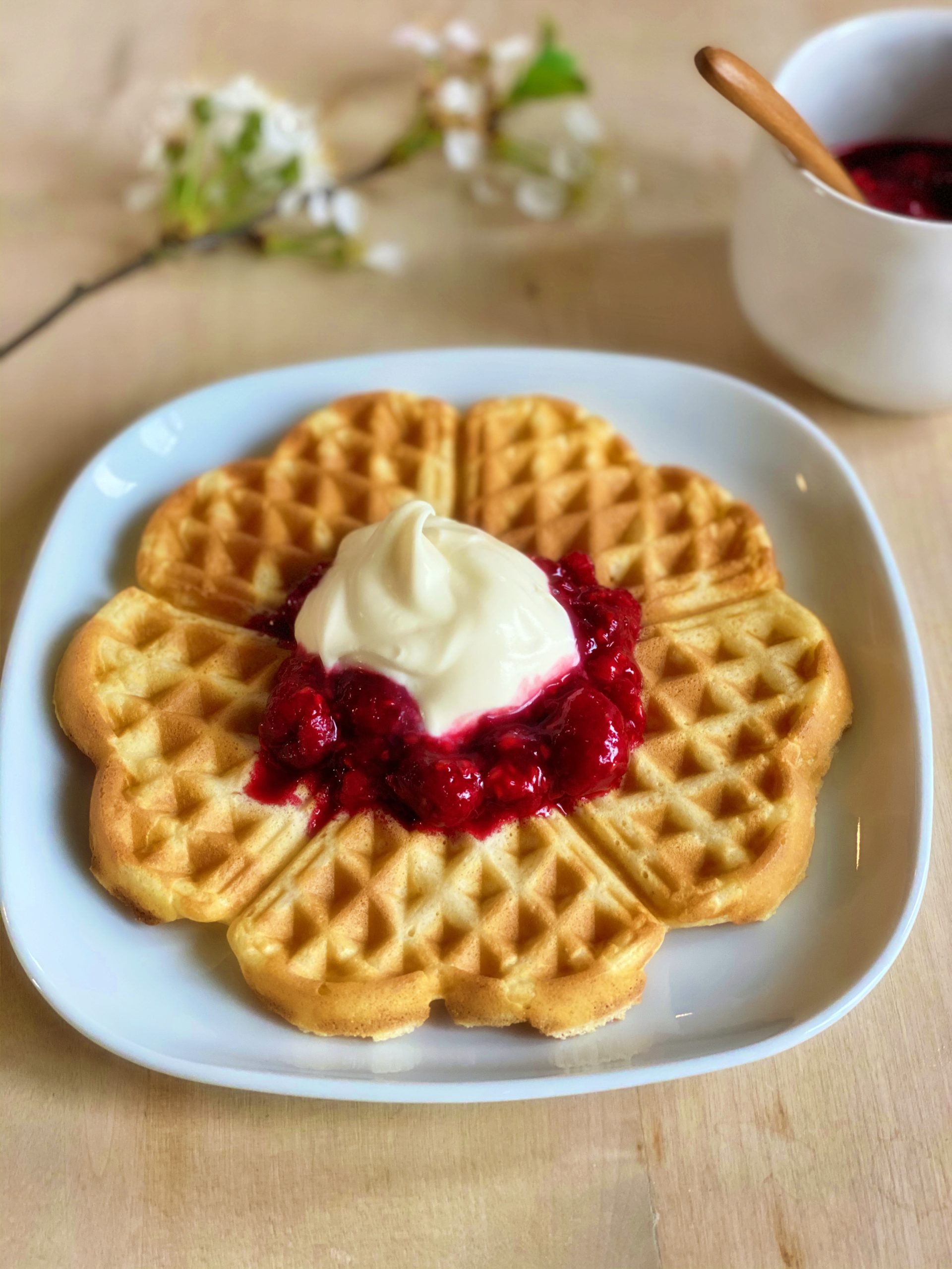 Grandma's specialty; The Norwegian Waffle - Salmon and Frogs